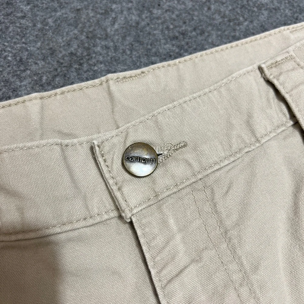 Carhartt B147 Loose Fit Canvas Carpenter Shorts Tan Khaki Men's Size 36 Workwear